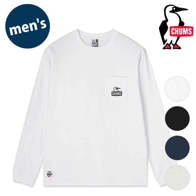 チャムス CHUMS メンズ ブービーフェイスポケットブラッシュドロングスリーブTシャツ [CH01-2670 FW26] Booby Face Pocket Brushed L/S T-Shirt カットソー 長袖 USAコットン 【メール便配送】