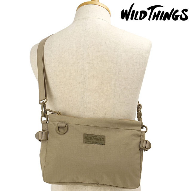 ワイルドシングス WILD THINGS ショルダーバッグ ツイン サコッシュ [W7019 FW26] 6L TWIN SACOCHE ユニセックスワンショルダー ミリタリー ベージュ D.Beige