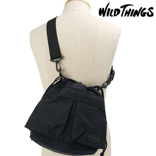 ワイルドシングス WILD THINGS ショルダーバッグ スクイーズ ショルダー [W7020 FW26] 10L SQUEEZE SHOULDER ユニセックス巾着バッグ ワンショルダー ミリタリー 黒 Black