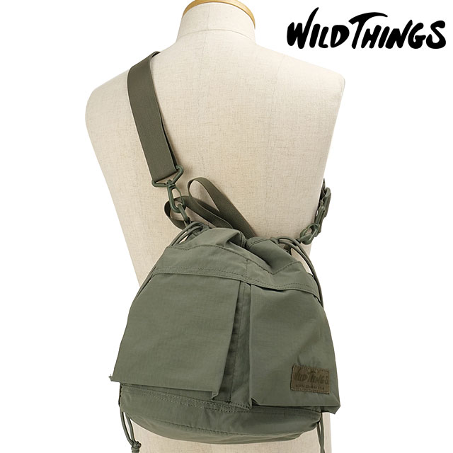 ワイルドシングス WILD THINGS ショルダーバッグ スクイーズ ショルダー [W7020 FW26] 10L SQUEEZE SHOULDER ユニセックス巾着バッグ ワンショルダー ミリタリー グリーン Khaki