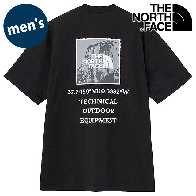 ザ・ノース・フェイス THE NORTH FACE メンズ ショートスリーブハーフドームスクエアロゴティー [NT82637-K FW26] S/S Half Dome Square Logo Tee ノースフェイス TNF カットソー 半袖Tシャツ ロゴT 春夏 黒 ブラック 【メール便配送】