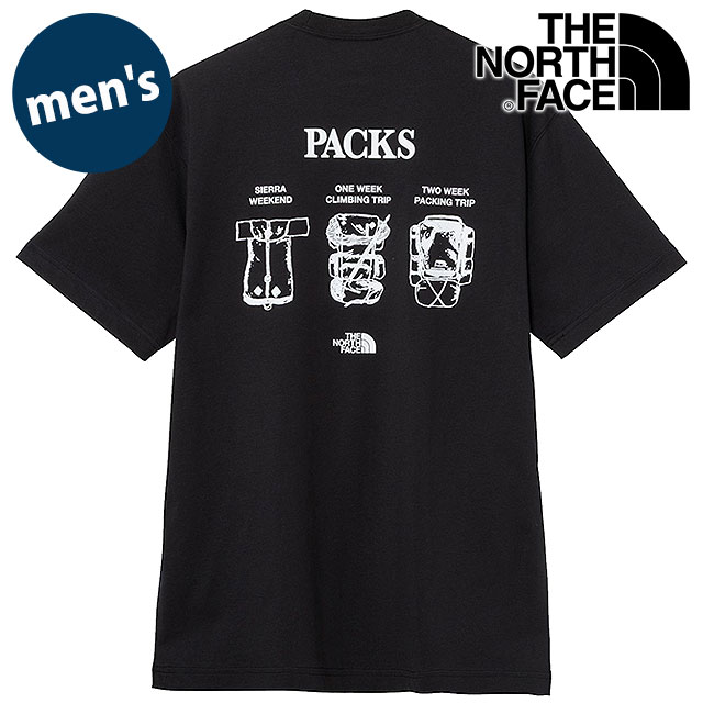 ザ・ノース・フェイス THE NORTH FACE メンズ ショートスリーブTNFパックスグラフィックティー [NT82639-K FW26] S/S TNF Packs Graphic Tee ノースフェイス TNF カットソー 半袖Tシャツ グラフィックT 春夏 黒 ブラック 【メール便配送】