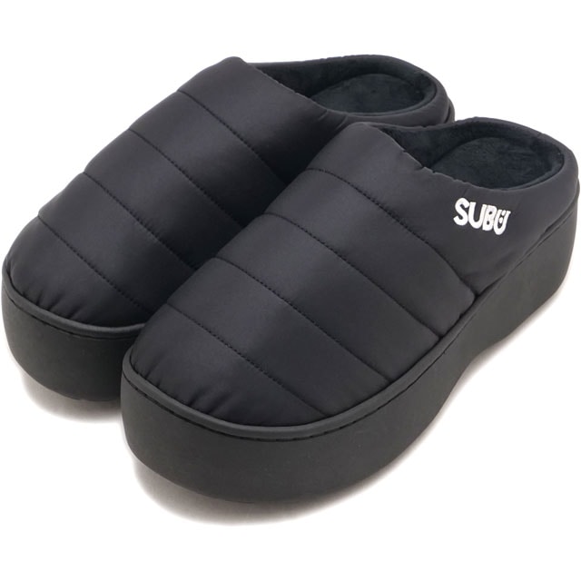スブ SUBU サンダル レディース プラットフォーム [SV-20 FW26] Platform 冬サンダル スリッポン 厚底 防寒 中綿 軽量 室内履き 外履き あったか 黒 BLACK
