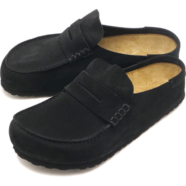 ビルケンシュトック BIRKENSTOCK サンダル ネープルズ ラップ スエードレザー [1030795/1030813 FW26] Naples Wrapped ポルトガル製ハーフクロッグ モカシン ローファー カジュアル 黒 ブラックBG