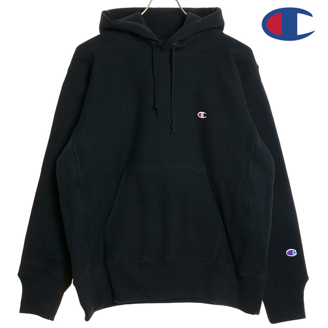 チャンピオン Champion メンズ リバースウィーブ フーデッドスウェットシャツ [C3-Y133 FW23] REVERSE WEAVE HOODED SWEATSHIRT パーカー プルオーバー BLACK