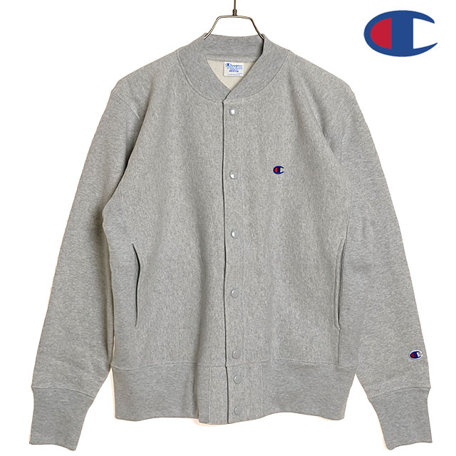 チャンピオン Champion リバースウィーブ スナップ スウェットシャツ [C3-A020 FW24] REVERSE WEAVE SNAP SWEATSHIRT メンズ パーカー スナップボタン SILVER-GRAY
