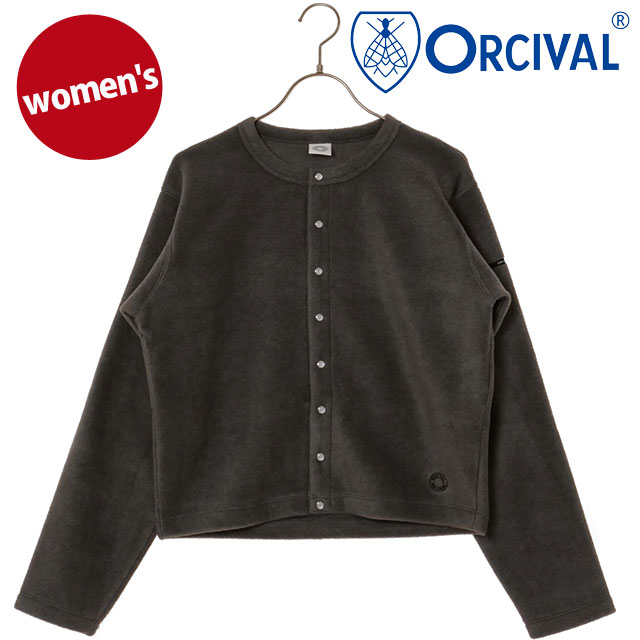 オーシバル ORCIVAL クルーネック カーディガン [OR-C0378-EFC FW25] CREW NECK CARDIGAN日本製 レディース 羽織り 長袖 軽量 フリース TOP-GREY