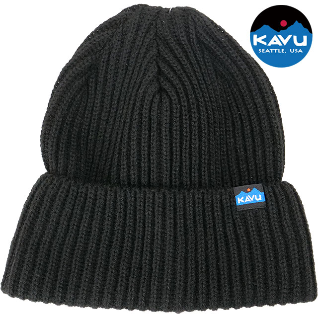 カブー KAVU ニットキャップ トロール [19811234 FW25] Trawler 帽子 ニット帽 ビーニー リブニット Blackout 【メール便配送】