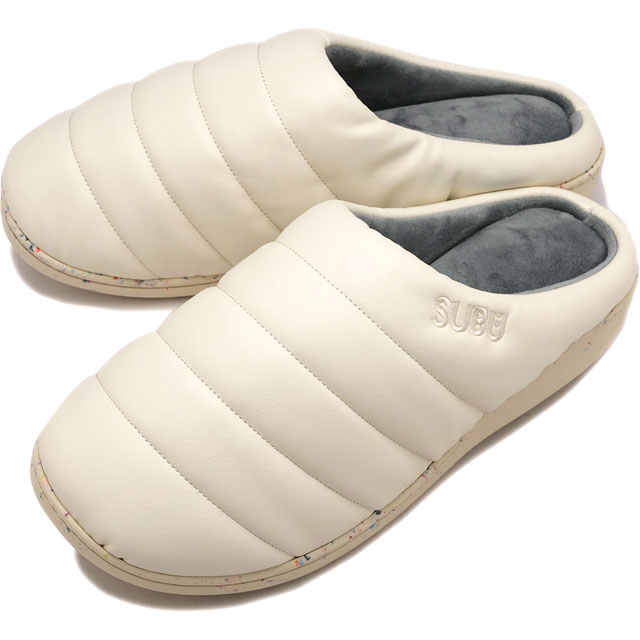 スブ SUBU 冬用サンダル アールイーエコレザー [SR-141 FW25] SUBU Re：ECO LEATHER クロッグ キャンプ サステナブル WHITE