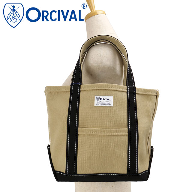 オーシバル ORCIVAL トートバッグ スモール [OR-H0285-KWC] TOTE BAG SMALL ユニセックス日本製 キャンバストート 小サイズ 帆布 カーキグリーン LT.KHAKI/BLACK