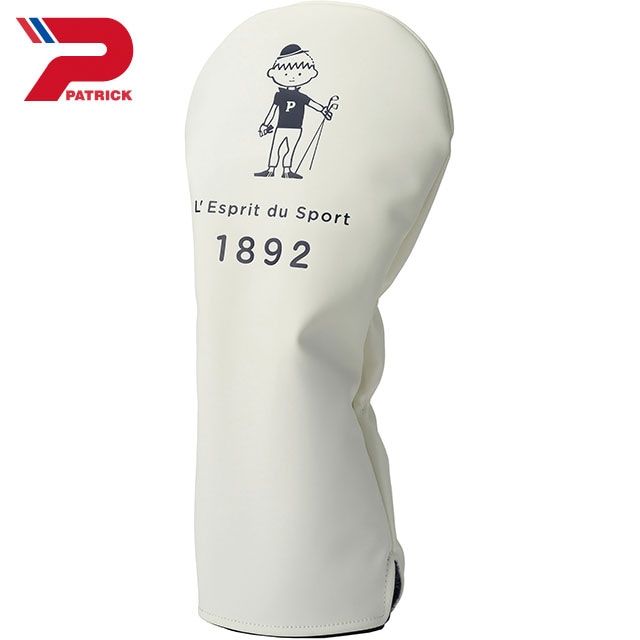 パトリック PATRICK GOLF ゴルフ ヘッドカバー P LX ドライバー用 [264-820 FW26] HEAD COVER P LX DR 460cc対応 1W用 キャラクター 合成皮革 おしゃれ ホワイト WHT