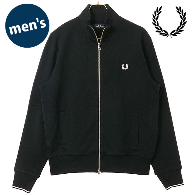 FRED PERRY フルジップジャージ 黒/ミント フレッドペリー FRED PERRY メンズ ジップスルー スウェットシャツ