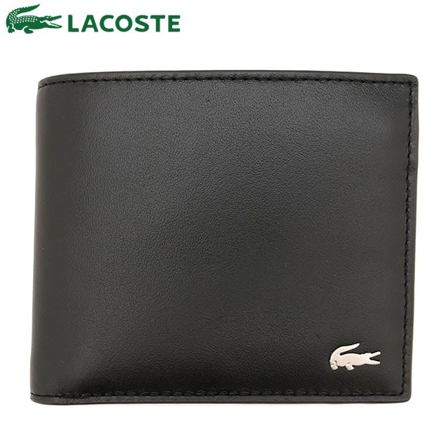 ラコステ LACOSTE 2つ折り財布 [NH1112FG-000 FW26] メンズ レザーウォレット 贈り物 プレゼント ブラック 【メール便配送】