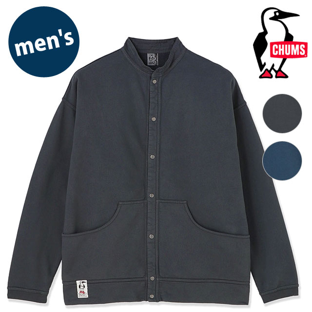 チャムス CHUMS メンズ フルスナップハリケーントップ [CH00-1571 FW26] Full Snap Hurricane Top 長袖 スウェットカーディガン USAコットン アウトドア