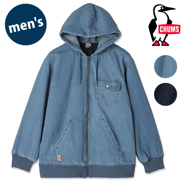 チャムス CHUMS メンズ レインボーデニムパーカー [CH04-1529 FW26] Rainbow Denim Parka 長袖 フルジップパーカー 羽織り アウトドア