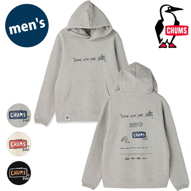 チャムス CHUMS メンズ チャムスイズファンプルオーバーパーカー [CH00-1578 FW26] CHUMS is FUN Pullover Parka 長袖 スウェットフーディー USAコットン アウトドア