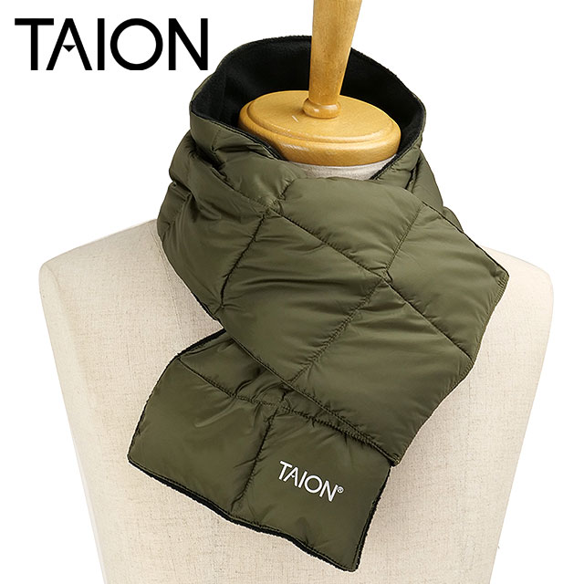 タイオン TAION ベーシック ダウンスカーフ [TAION-201A FW26] BASIC DOWN SCARF ダウンマフラー ネックウォーマー 防寒 カーキグリーン D.OLIVE
