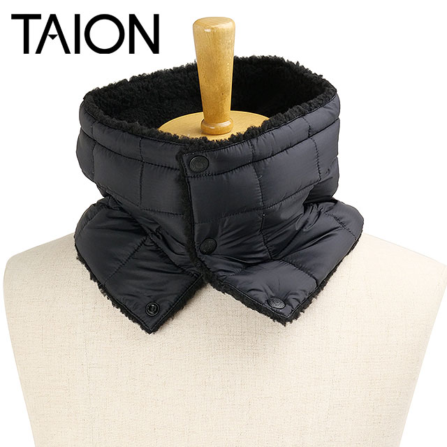タイオン TAION マウンテン リバーシブル ダウンネックウォーマー [TAION-R203MT FW26] MOUNTAIN REVERSIBLE DOWN NECK WARMER ダウンマフラー ネックゲイター 防寒 黒 BLACK/BLACK