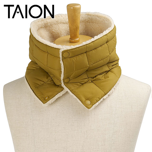 タイオン TAION マウンテン リバーシブル ダウンネックウォーマー [TAION-R203MT FW26] MOUNTAIN REVERSIBLE DOWN NECK WARMER ダウンマフラー ネックゲイター 防寒 ベージュ COYOTE/CREAM