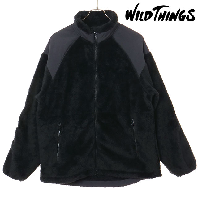 ワイルドシングス WILD THINGS メンズ レベル3 シャギージャケット [WT262-06-Q4 FW26] LEVEL3 SHAGGY JACKET シャギーフリース ストレッチ スタンドカラー ダブルジップ ミドルレイヤー キャンプ タウンユース ブラック BLACK