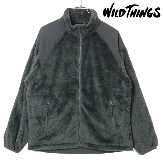 ワイルドシングス WILD THINGS メンズ レベル3 シャギージャケット [WT262-06-Q4 FW26] LEVEL3 SHAGGY JACKET シャギーフリース ストレッチ スタンドカラー ダブルジップ ミドルレイヤー キャンプ タウンユース グレー F.GRAY