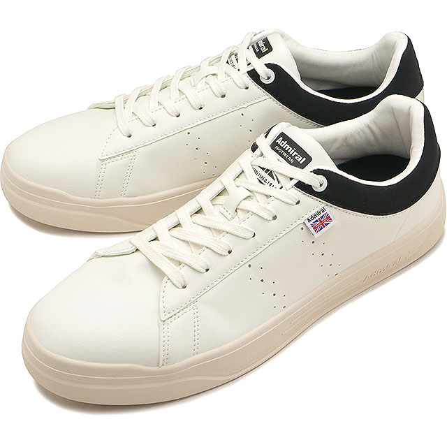 アドミラル Admiral スニーカー ケンブリッジ [133828-72 FW26] AD828 CAMBRIDGE メンズ・レディースカジュアル ローカット コートシューズ 抗菌防臭インソール 白 White/Black