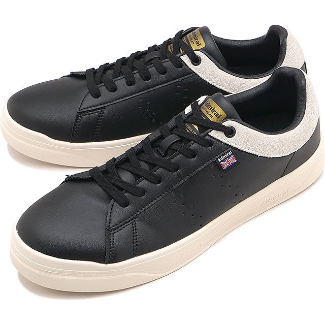 アドミラル Admiral スニーカー ケンブリッジ [133828-124 FW26] AD828 CAMBRIDGE メンズ・レディースカジュアル ローカット コートシューズ 抗菌防臭インソール 黒 Black/White