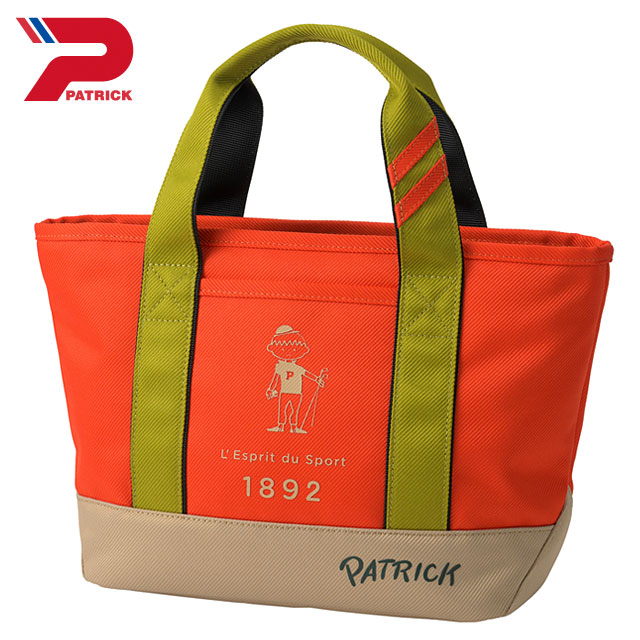 パトリック PATRICK GOLF ゴルフ ミニトートバッグ P [264-639 FW26] MINI TOTE P カードバッグ ポリエステル ファスナー付 オレンジ/カーキ ORG/KKI
