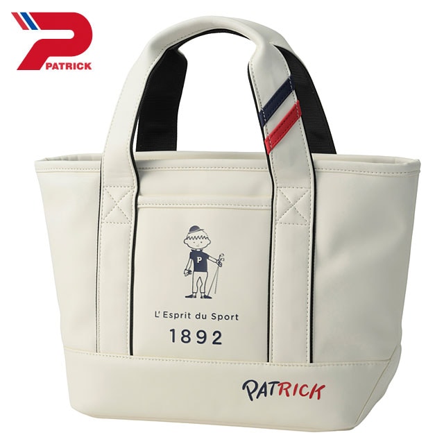 パトリック PATRICK GOLF ゴルフ ミニトートバッグ P LX [264-640 FW26] MINI TOTE P LX カードバッグ 合成皮革 ファスナー付 ホワイト WHT