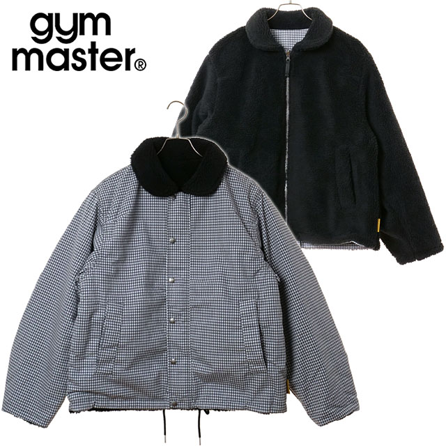 ジムマスター GYM MASTER ハッピーペイントダックxボアRVデッキJKT [G833782-01 FW26] デッキジャケット フリースジャケット ブルゾン 総柄 秋冬新作 千鳥格子/ブラック