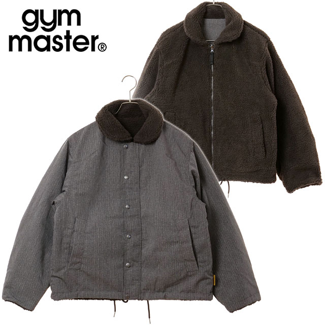 ジムマスター GYM MASTER ハッピーペイントダックxボアRVデッキJKT [G833782-34 FW26] デッキジャケット フリースジャケット ブルゾン 総柄 秋冬新作 ツイード/ブラウン