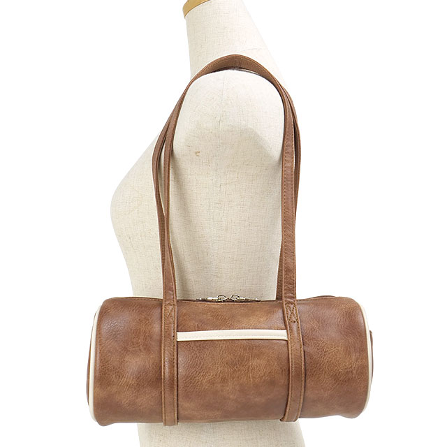 プーマ PUMA ドラムバッグ [J20511 FW26] DRUM BAG レディース VINTAGEシリーズ ミニバッグ ハンドバッグ ボストン風 通勤 通学 旅行 カジュアル 秋冬 ブラウン