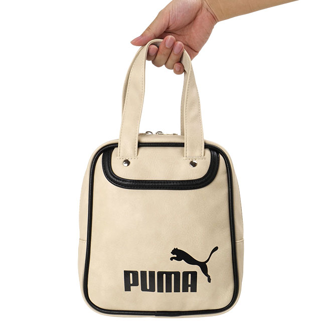 プーマ PUMA ボウラーバッグ [J20510 FW26] BOWLER BAG レディース VINTAGEシリーズ ミニバッグ ハンドバッグ 合成皮革 通勤 通学 旅行 カジュアル 秋冬 白 シロ