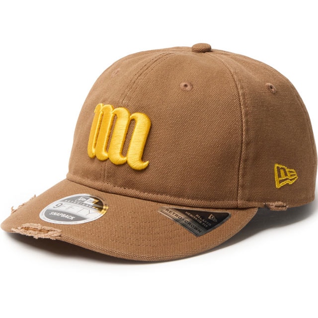 ニューエラ NEW ERA 9FIFTY ミンナノ ゴロウ ダメージ [15175390 FW26] RC950 PC MINNANO GORO DAMAGE BBEG 帽子 コラボ 中津川五郎 MINO-NANO ダメージ加工 ストリート カジュアル ブラウン