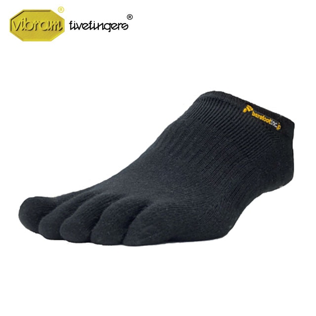 ビブラムファイブフィンガーズ Vibram FiveFingers ベアフットソックス ショート 滑り止め無し [20A1001 SS21] 日本製 5本指靴下 アンクル スニーカーソックス BLACK ブラック【メール便配送】