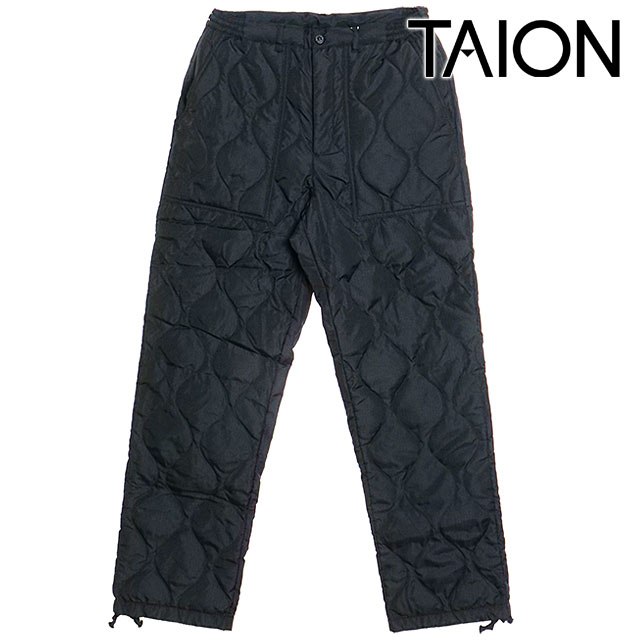 タイオン TAION ミリタリー ダウンパンツ [TAION-131ML-1 FW24] U MILITARY DOWN PANTS メンズ インナーダウン ダウンパンツ ロングパンツ BLACK