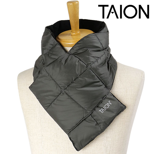 タイオン TAION ベーシック ダウンスカーフ [TAION-201A FW24] BASIC DOWN SCARF ダウンマフラー ネックウォーマー 防寒 D.CHARCOAL