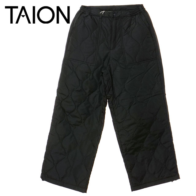 タイオン TAION ミリタリー ワイドダウンパンツ [TAION-139WDML-1 FW25] U MILITARY WIDE DOWN PANTS インナーダウン ロングパンツ BLACK
