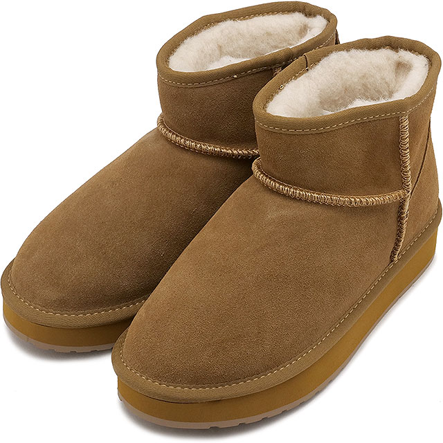 日本限定エミュ オーストラリア EMU Australia ムートンブーツ プラットフォーム マイクロ ウール 2.0 [W13252 FW25] PLATFORM MICRO WOOL 2.0 レディース厚底 エミュー Chestnut