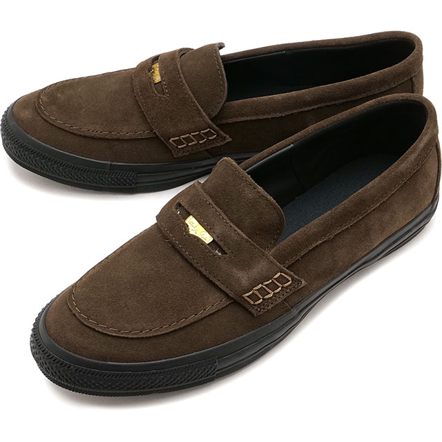 コンバース CONVERSE スニーカー オールスター コインローファー スエード [31316670 HO25] ALL STAR COINLOAFER SU メンズシューズ ローカット DARK-BROWN/BLACK