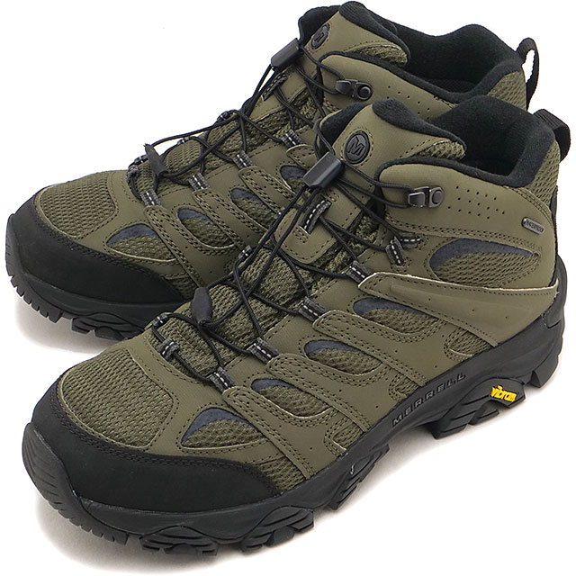 メレル MERRELL スニーカー モアブ3 シンセティック アイス ミッド ウォータープルーフ [J00005434W FW26] U MOAB 3 SYNTHETIC ICE MID WP 防水 スノーブーツ 全天候型シューズ カーキグリーン DARK-MOSS