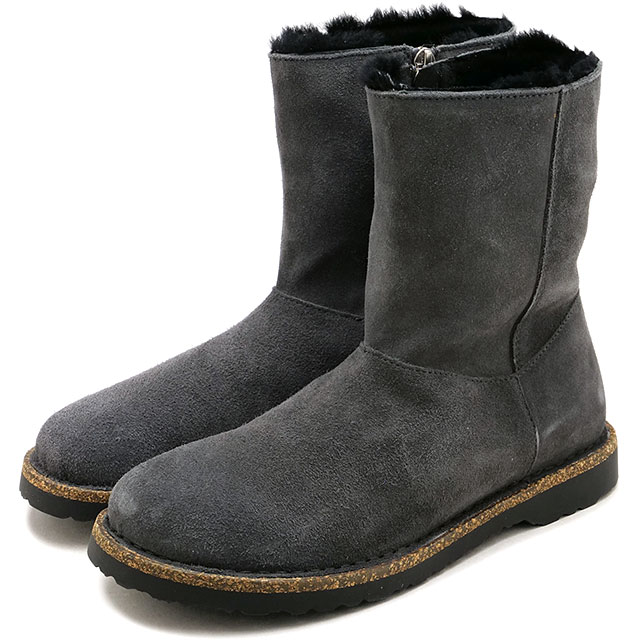 ビルケンシュトック BIRKENSTOCK レディース アップサラ ジップ シアリング スエードレザー [1032728 FW26] Uppsala Zip Shearling ユニセックスウィンターブーツ ラムスキンボアライニング グレー チャコール