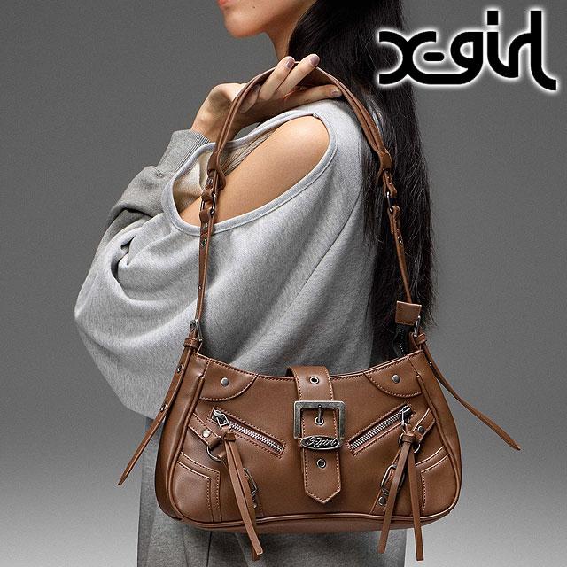 レア　未使用　超美品　　　　　　　オランダ　g&g バンブーロッド革ケース付き エックスガール X-girl レディース ジップアンドベルト フェイクレザー