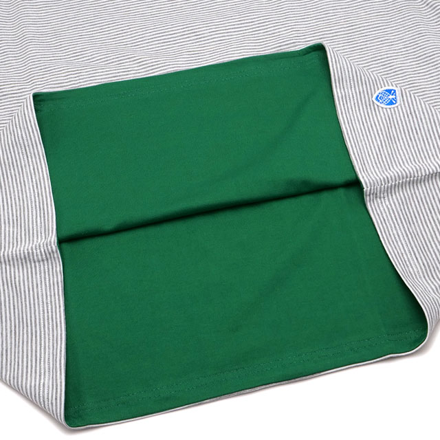 オーシバル ORCIVAL ボートネック ロングスリーブプルオーバー [OR-C0496-BXM FW25] BOAT NECK L/S PULLOVER メンズ トップス カットソー 長袖Tシャツ ボーダー GREY-STRIPE/GREEN 正規取扱店