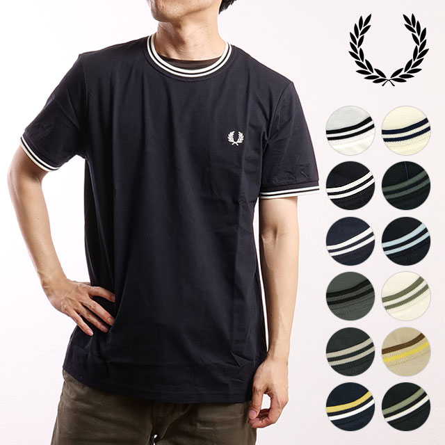 ̵ۥեåɥڥ꡼ FRED PERRY  ĥ ƥåץ T [M1588 SS23] TWIN TIPPED T-SHIRT ȥåץ Ⱦµڥ᡼