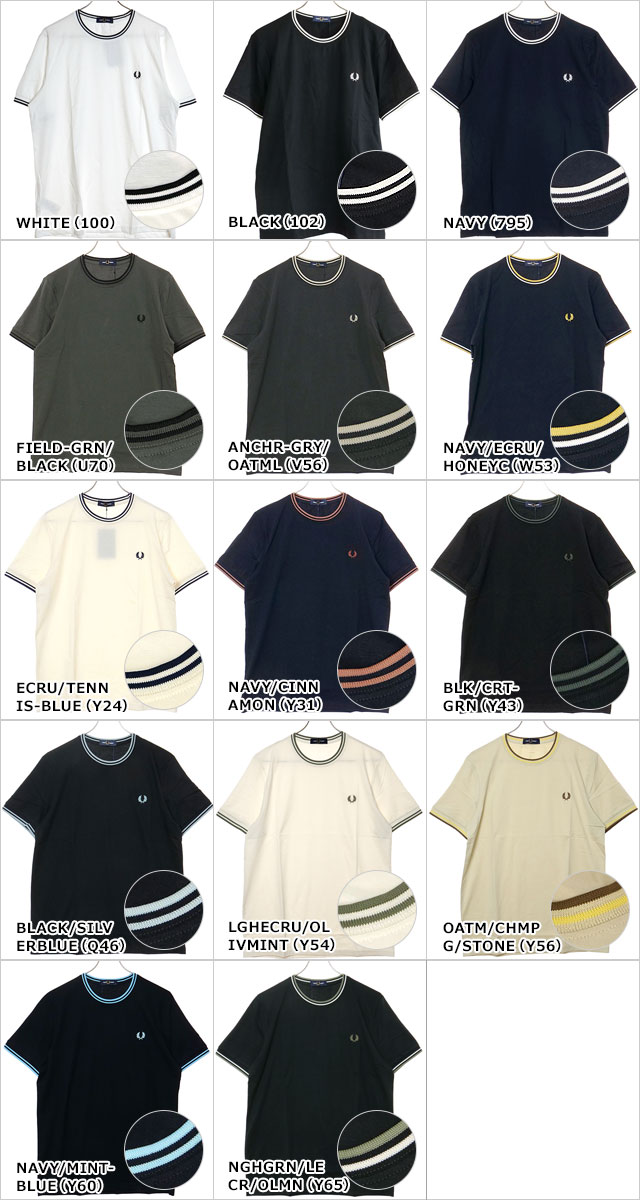 եåɥڥ꡼ FRED PERRY ĥ ƥåץ T [M1588] TWIN TIPPED T-SHIRT  ȥåץ Ⱦµ Ź㥪 ڥ᡼ 谷Ź