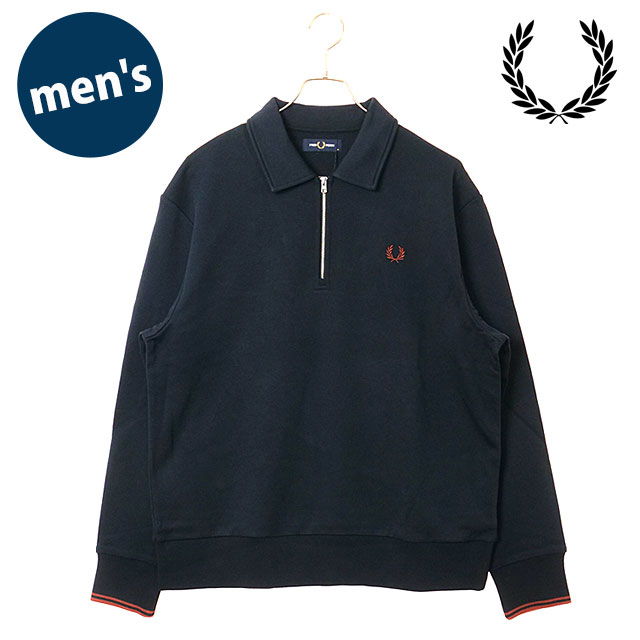 フレッドペリー FRED PERRY メンズ ハーフジップ ポロスウェットシャツ