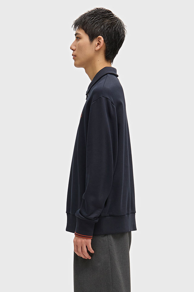 フレッドペリー FRED PERRY メンズ ハーフジップ ポロスウェットシャツ