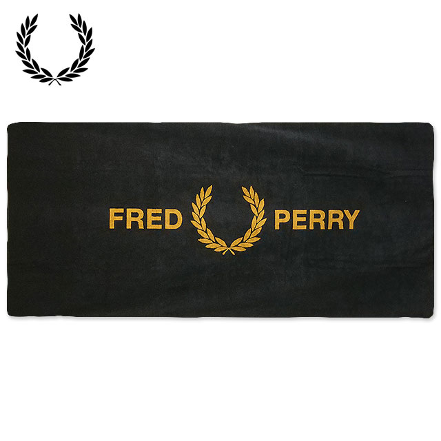 フレッドペリー FRED PERRY FLPタオル [MS7705-U12 SS25Q2] FLP TOWEL メンズ・レディース 大判タオル パイル地 BLACK/DK-CARAMEL 正規取扱店 フレッドペリー FRED PERRY FLPタオル [MS7705-U12 SS25Q2] FLP TOWEL