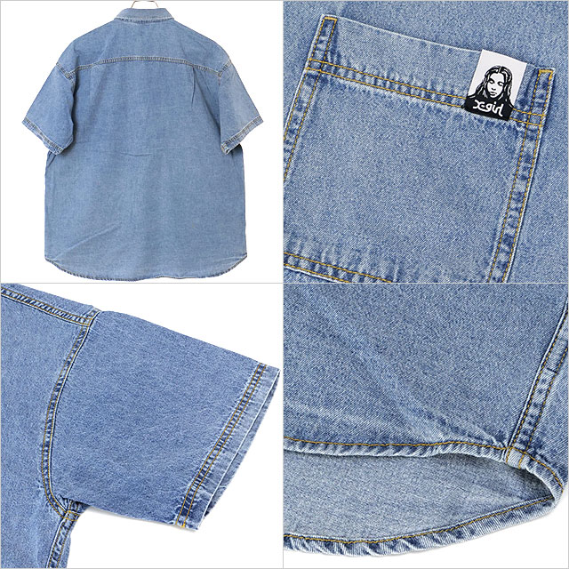 エックスガール X-girl フェイスラベルライトデニム ショート